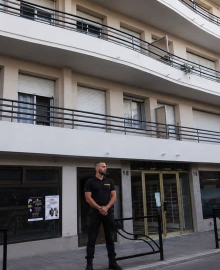 MSCP officer on duty outside a private residence